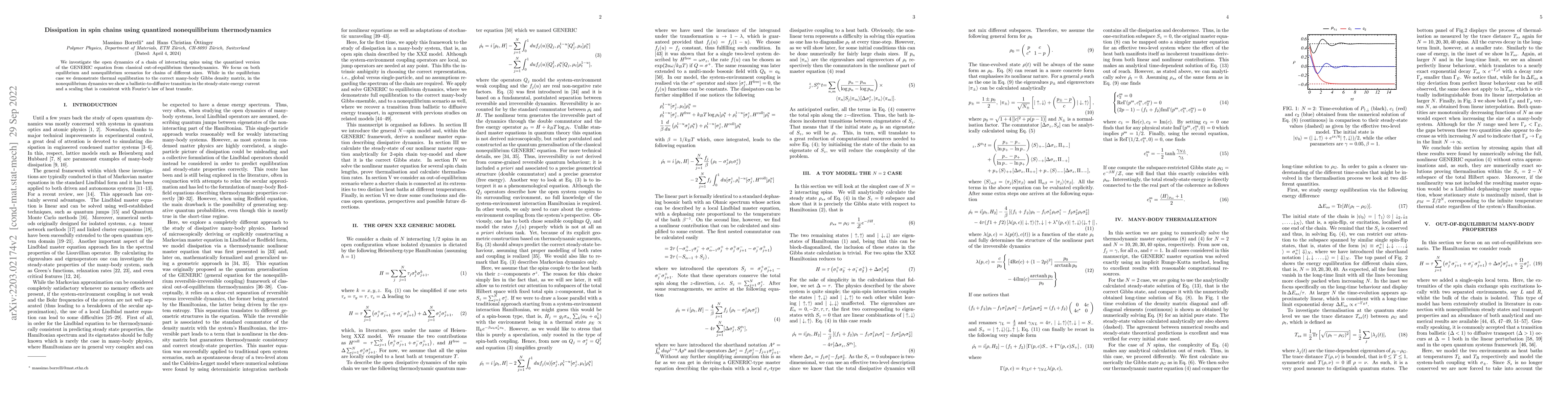 Thumbnail for Dissipation in spin chains using quantized nonequilibrium thermodynamics