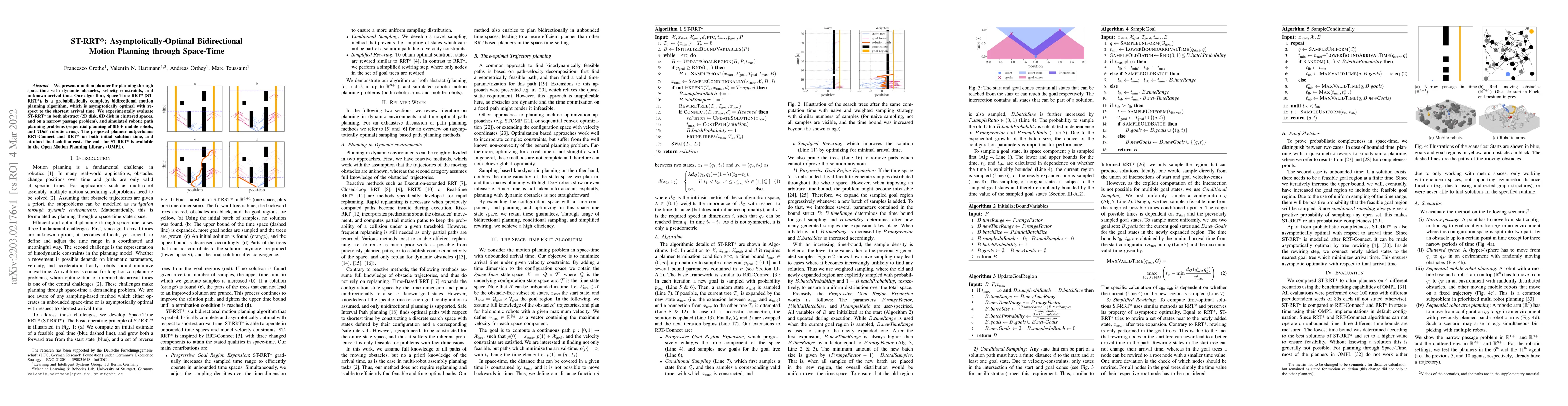 Thumbnail for ST-RRT*: Asymptotically-Optimal Bidirectional Motion Planning through
  Space-Time