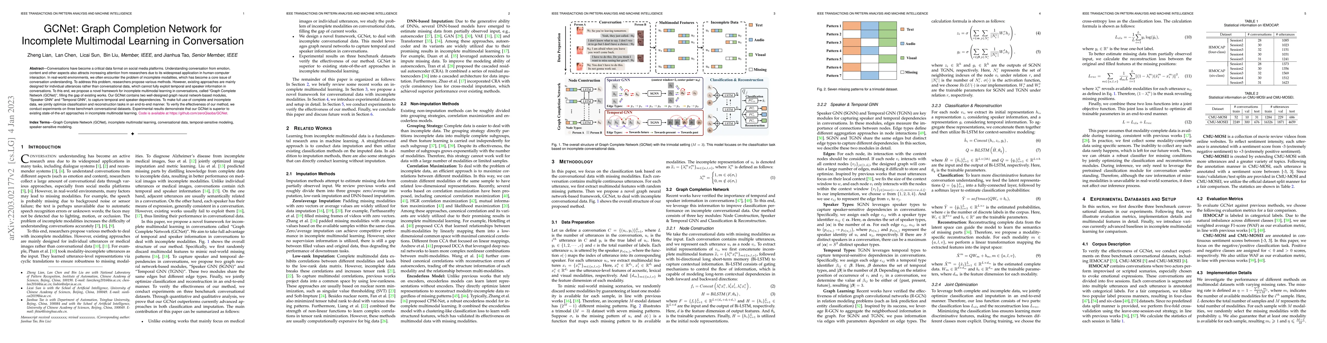 Thumbnail for GCNet: Graph Completion Network for Incomplete Multimodal Learning in
  Conversation