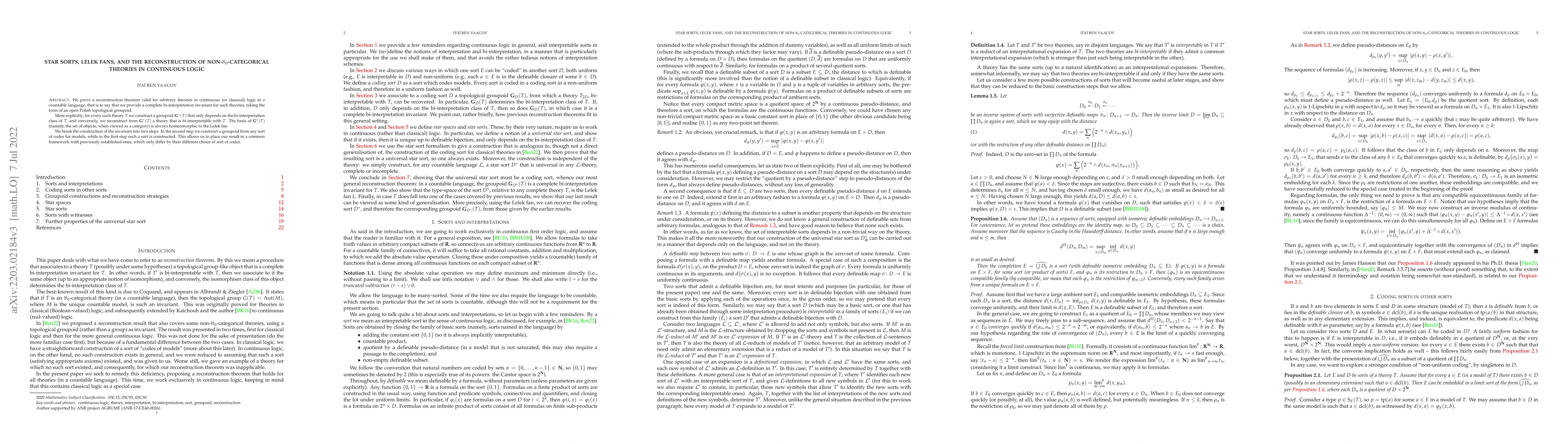Thumbnail for Star sorts, Lelek fans, and the reconstruction of
  non-$\aleph\_0$-categorical theories in continuous logic