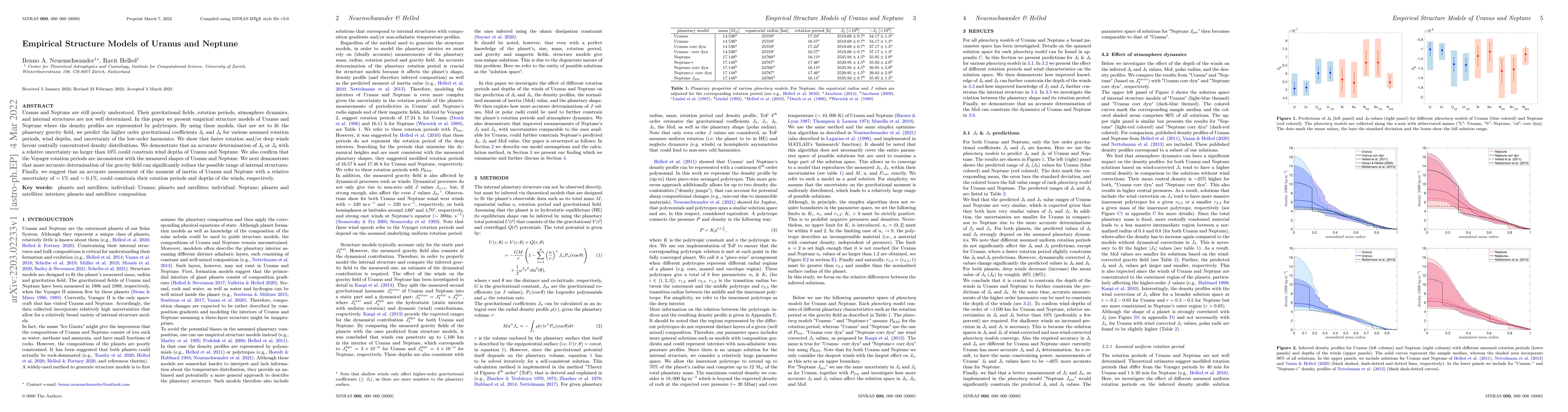Thumbnail for Empirical Structure Models of Uranus and Neptune