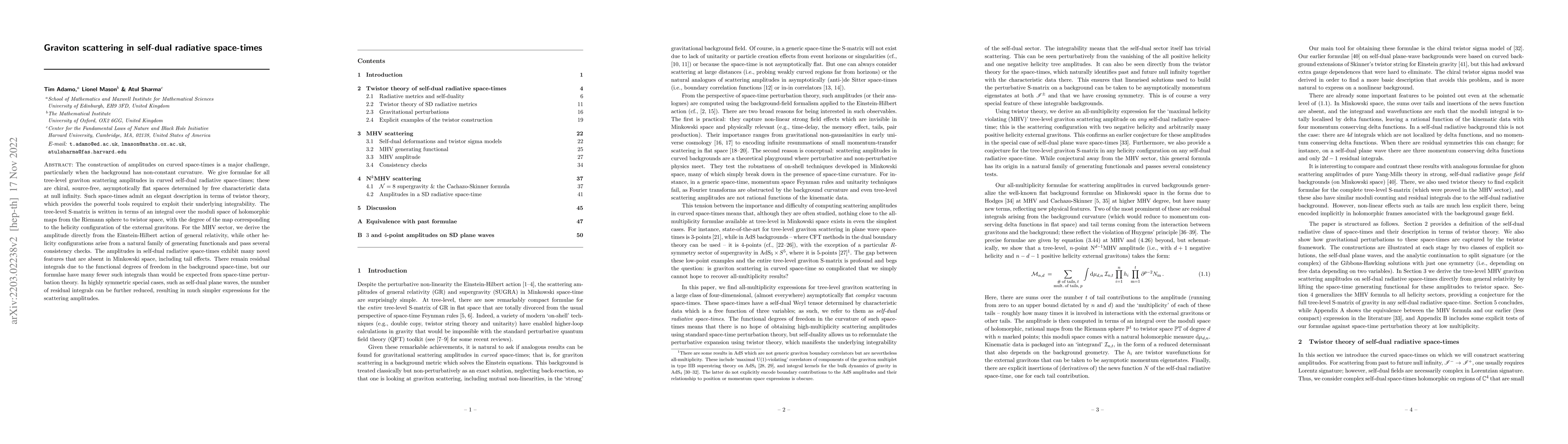 Thumbnail for Graviton scattering in self-dual radiative space-times