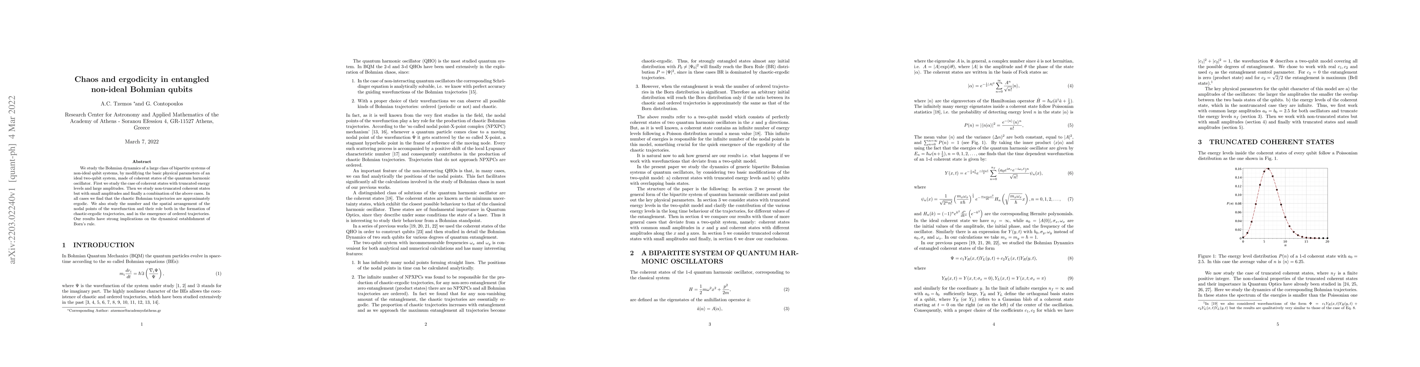 Thumbnail for Chaos and ergodicity in entangled non-ideal Bohmian qubits