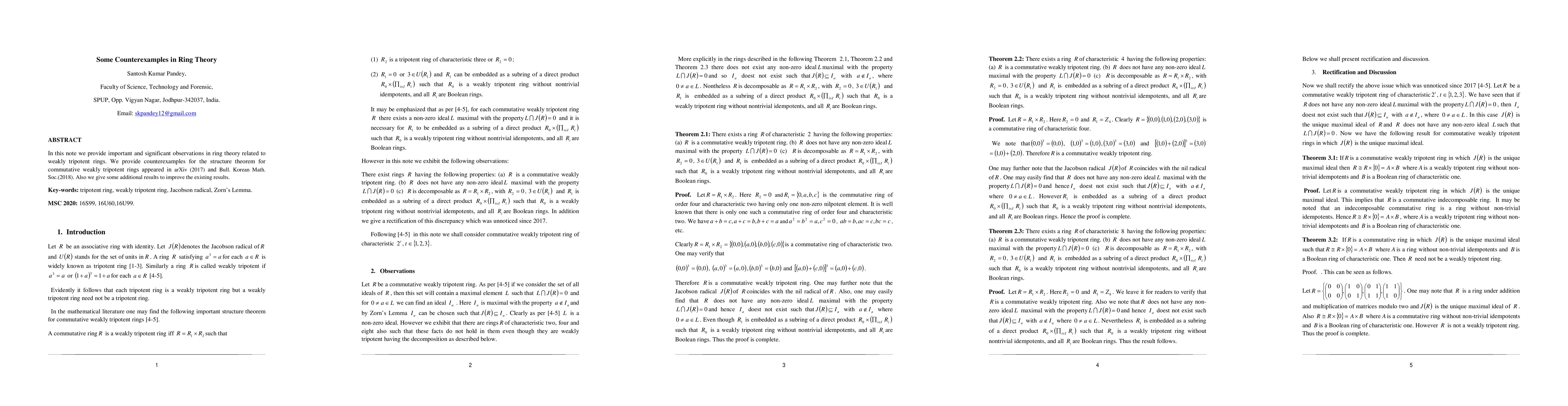 Thumbnail for Some Counterexamples in Ring Theory