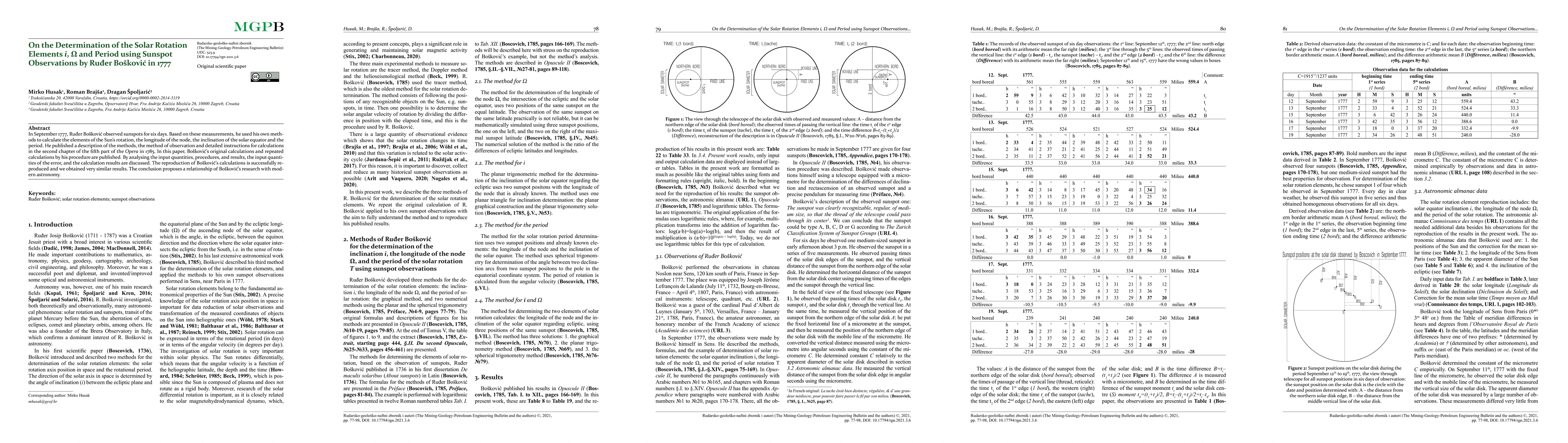 Thumbnail for On the Determination of the Solar Rotation Elements i, {\Omega} and
  Period using Sunspot Observations by Ru{\dj}er Bo\v{s}kovi\'c in 1777