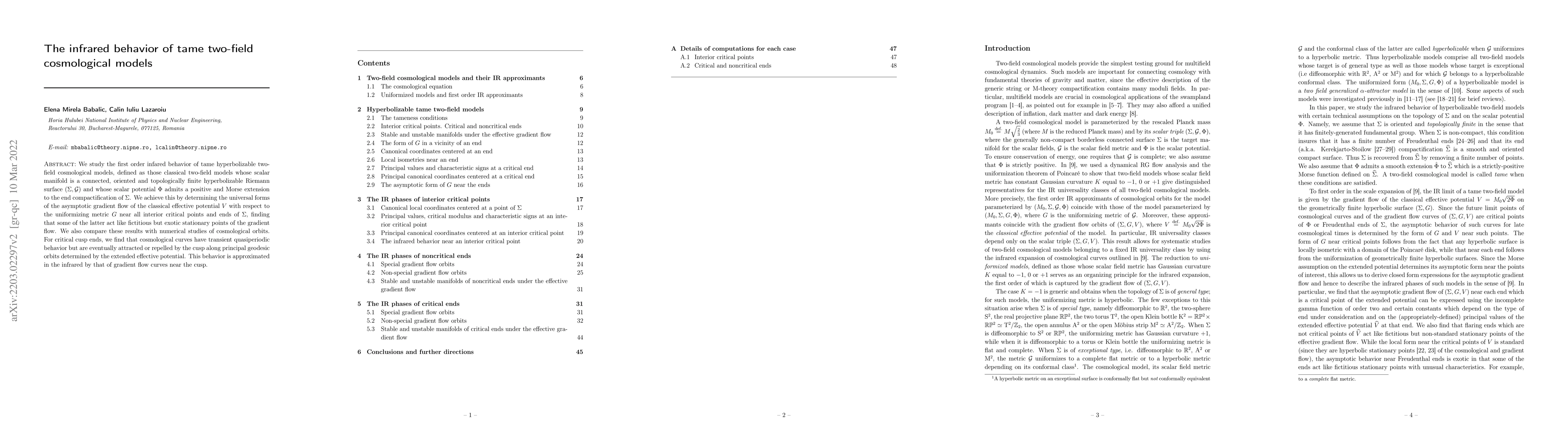 Thumbnail for The infrared behavior of tame two-field cosmological models