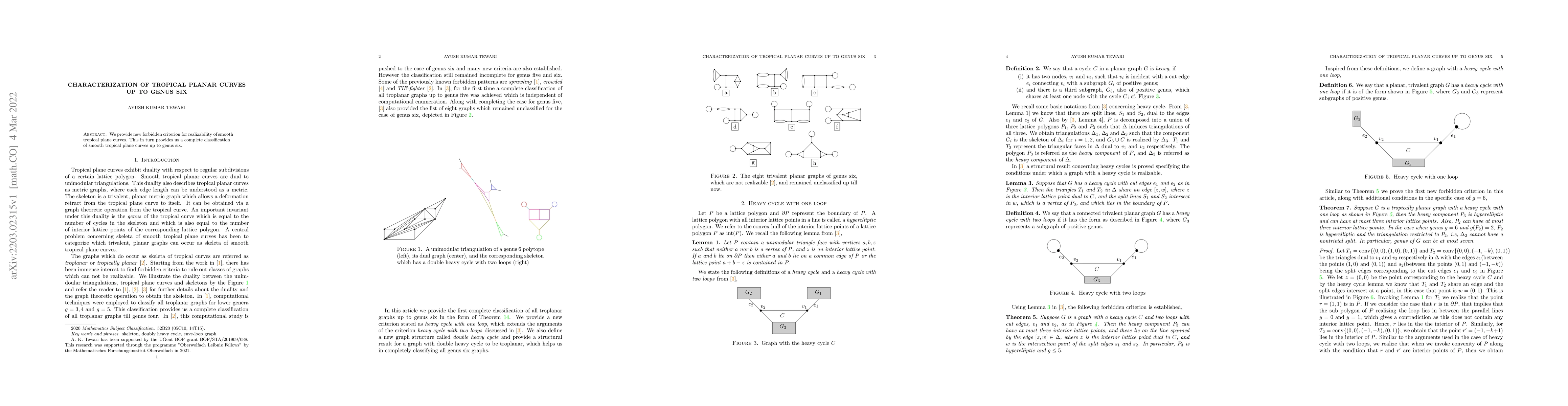 Thumbnail for Characterization of tropical planar curves up to genus six