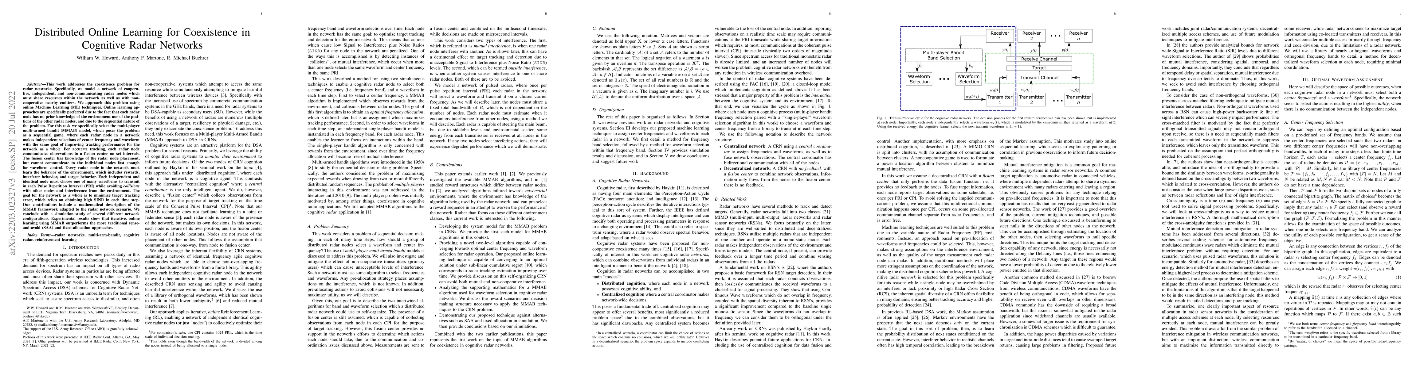 Thumbnail for Distributed Online Learning for Coexistence in Cognitive Radar Networks