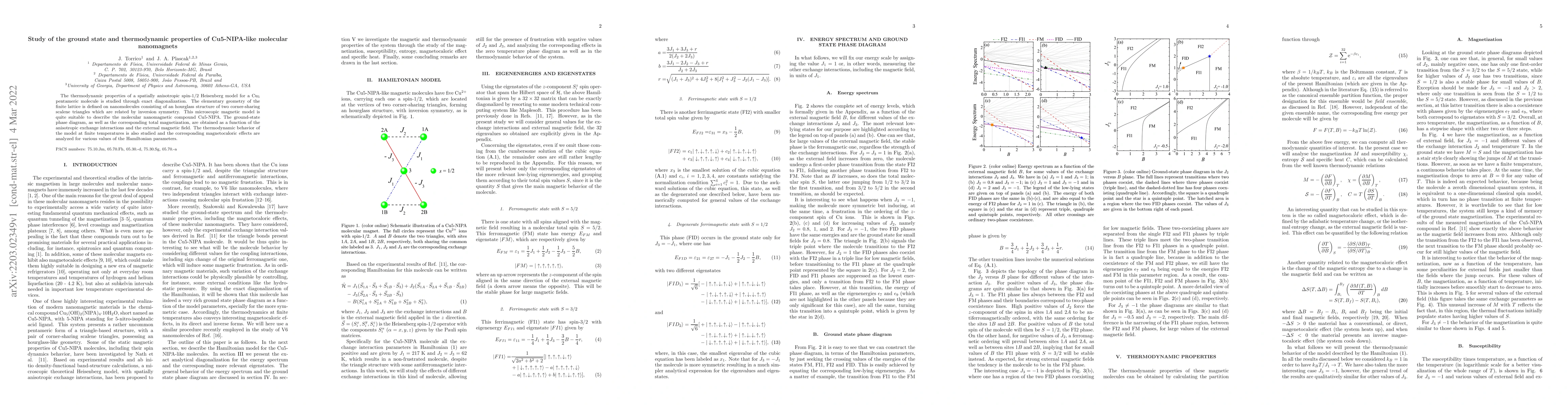Thumbnail for Study of the ground state and thermodynamic properties of Cu5-NIPA-like
  molecular nanomagnets