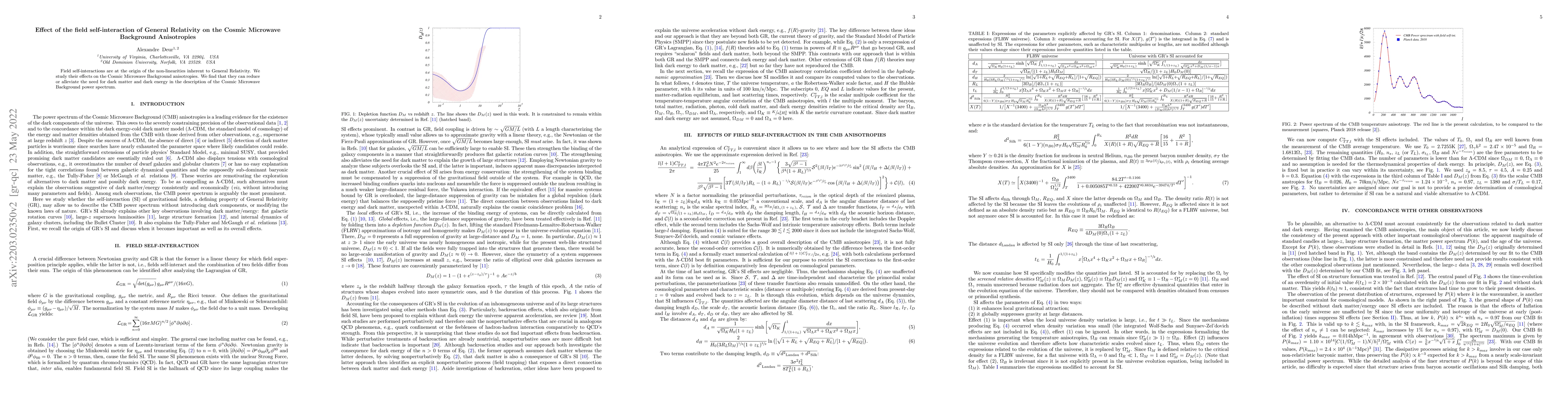 Thumbnail for Effect of the field self-interaction of General Relativity on the Cosmic
  Microwave Background Anisotropies