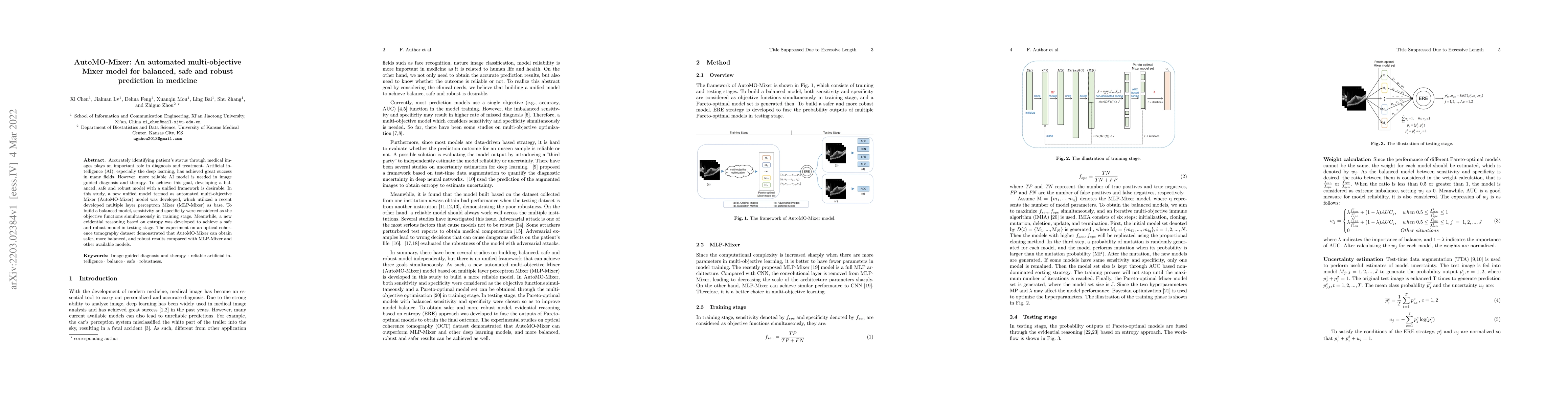 Thumbnail for AutoMO-Mixer: An automated multi-objective Mixer model for balanced,
  safe and robust prediction in medicine