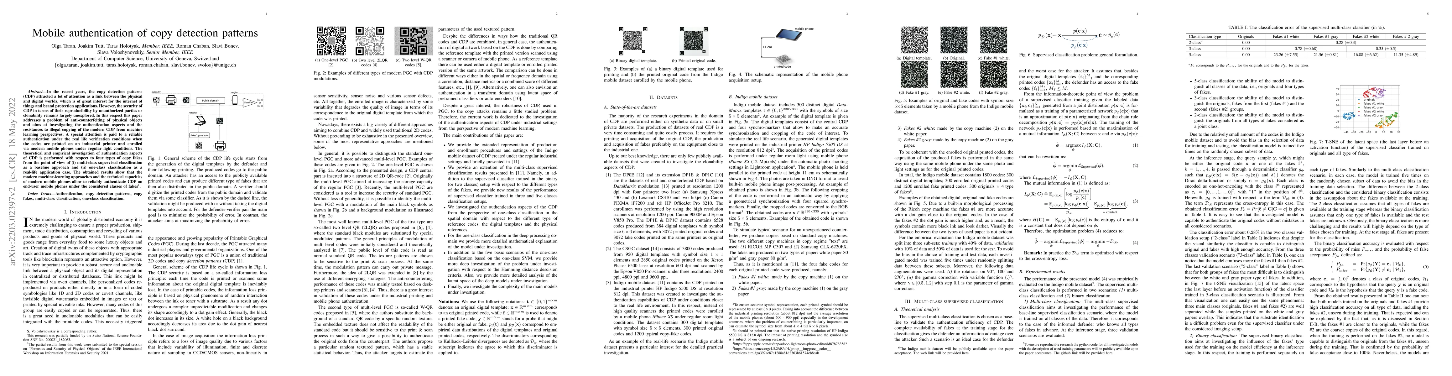 Thumbnail for Mobile authentication of copy detection patterns