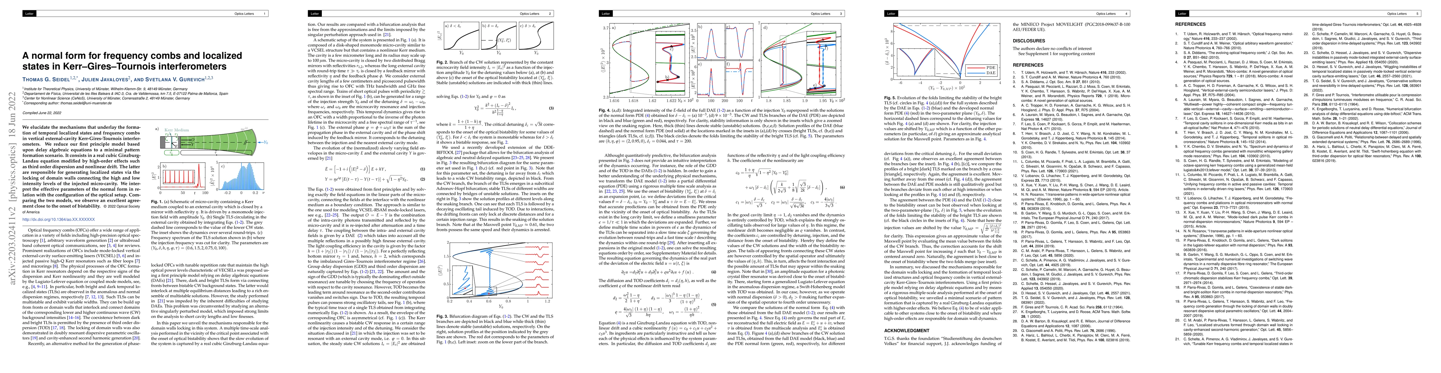 Thumbnail for A normal form for frequency combs and localized states in
  Kerr-Gires-Tournois interferometers