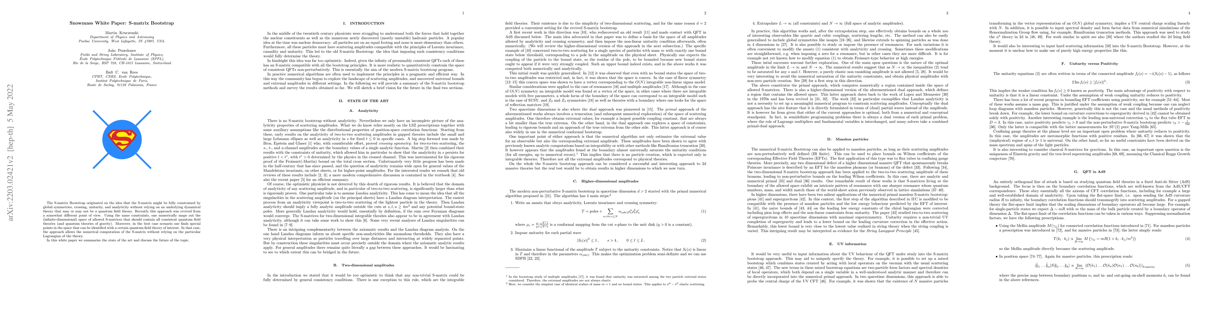 Thumbnail for Snowmass White Paper: S-matrix Bootstrap