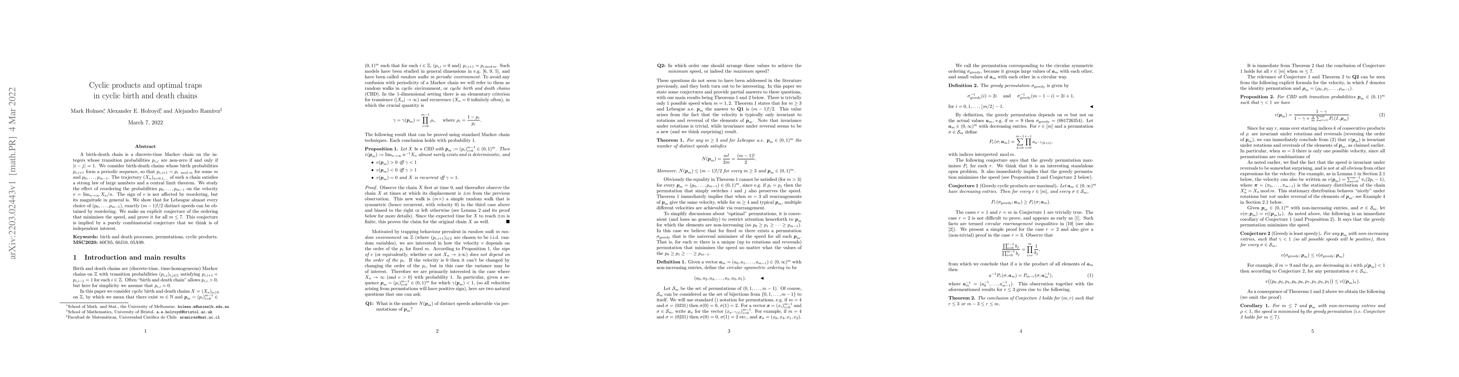 Thumbnail for Cyclic products and optimal traps in cyclic birth and death chains