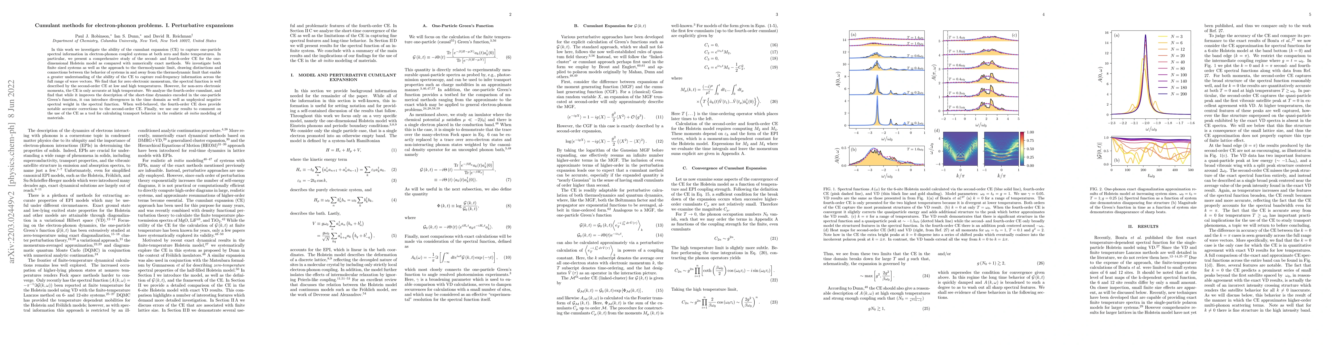 Thumbnail for Cumulant methods for electron-phonon problems. I. Perturbative
  expansions