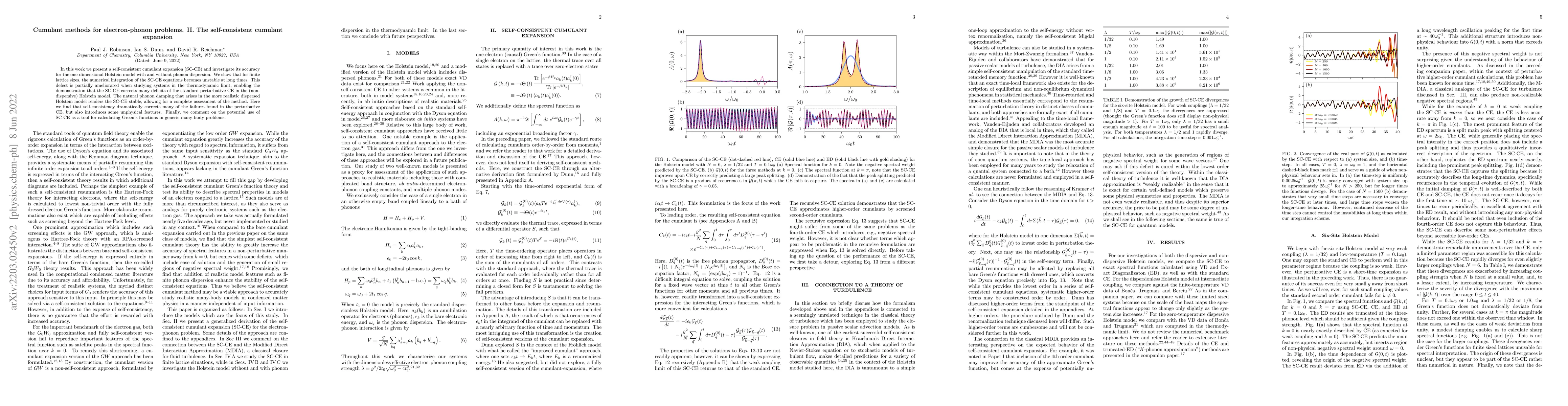 Thumbnail for Cumulant methods for electron-phonon problems. II. The self-consistent
  cumulant expansion
