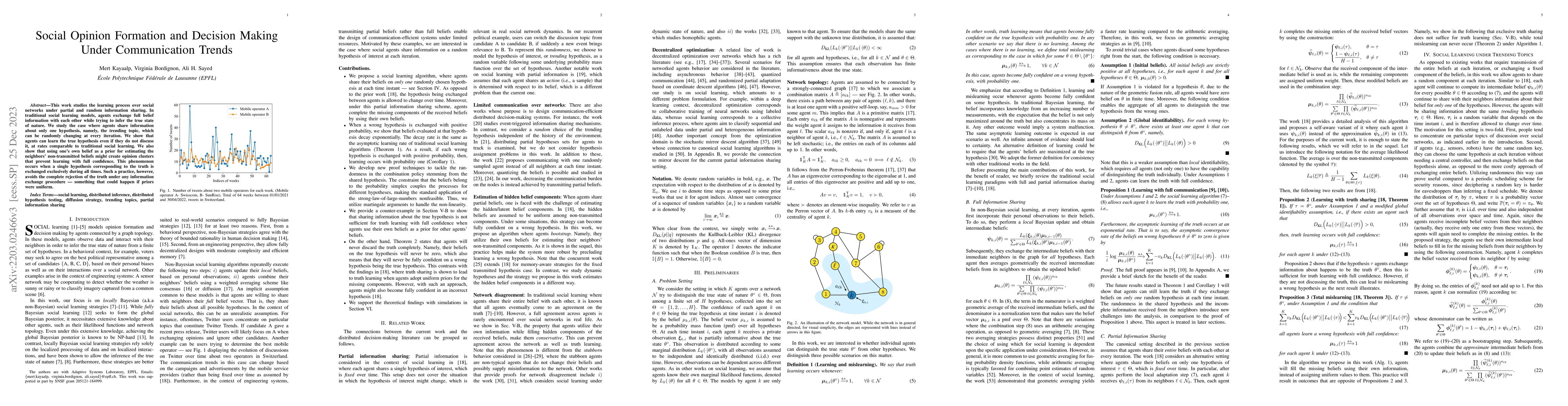 Thumbnail for Social Opinion Formation and Decision Making Under Communication Trends