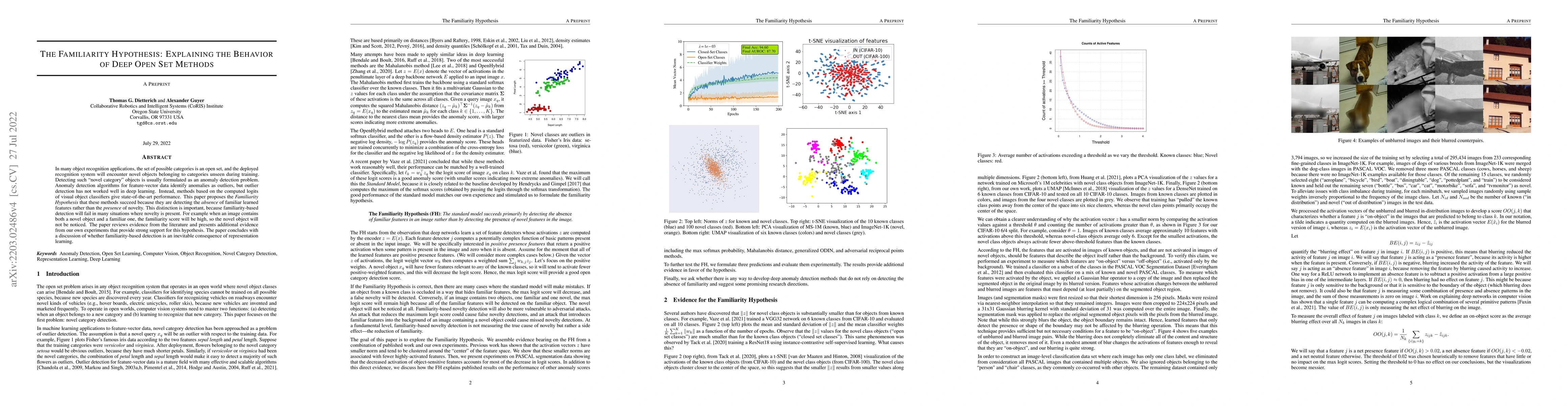 Thumbnail for The Familiarity Hypothesis: Explaining the Behavior of Deep Open Set
  Methods