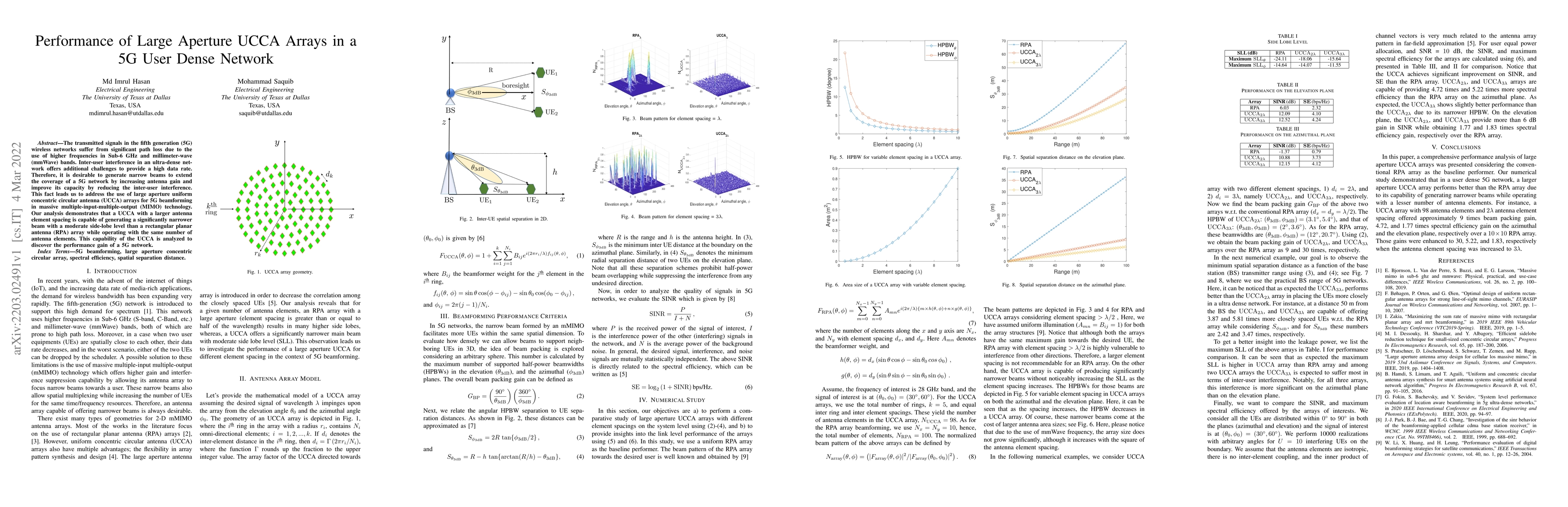 Thumbnail for Performance of Large Aperture UCCA Arrays in a 5G User Dense Network