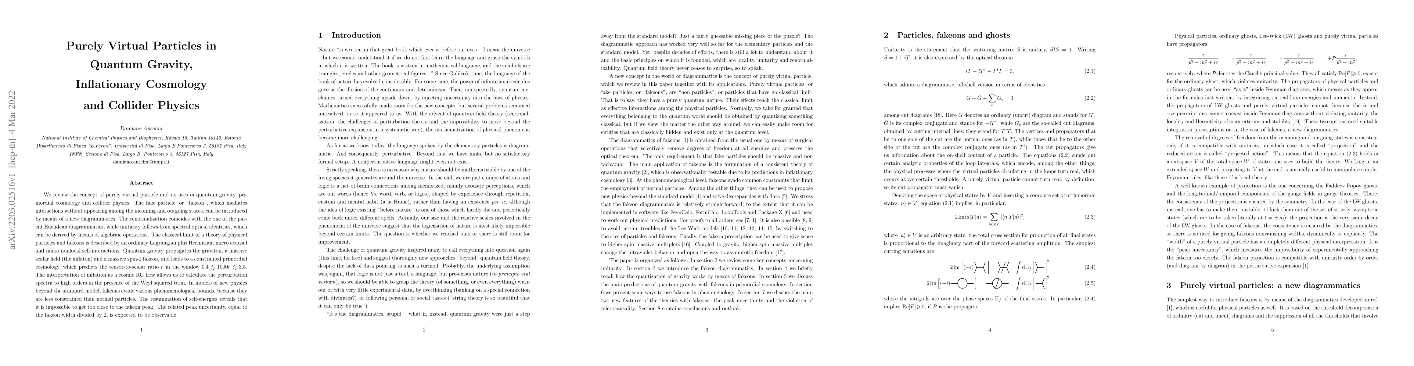 Thumbnail for Purely Virtual Particles in Quantum Gravity, Inflationary Cosmology and
  Collider Physics