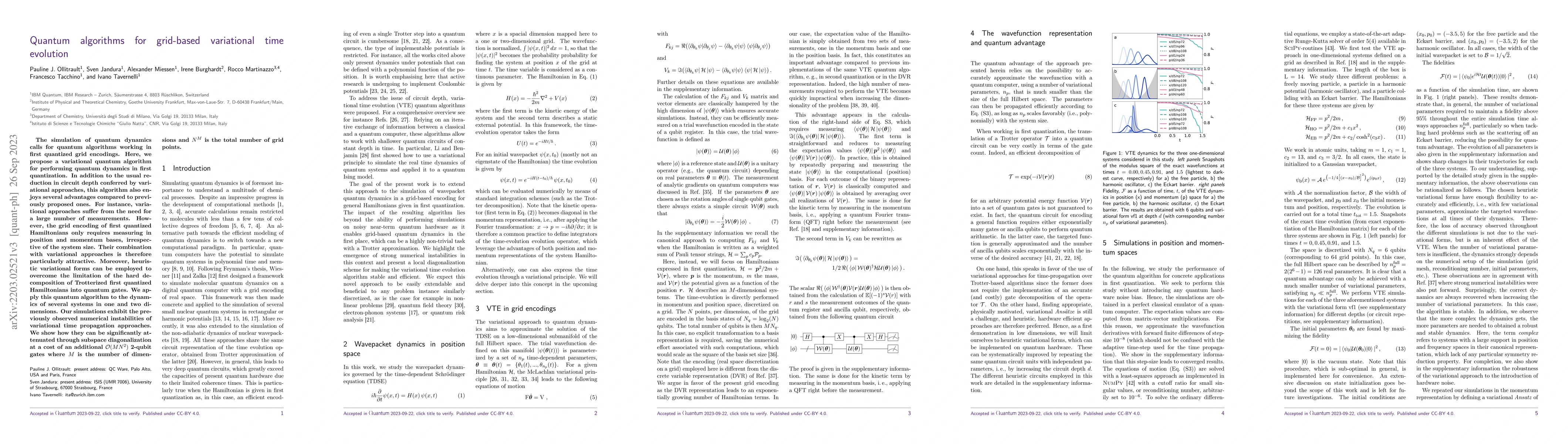 Thumbnail for Quantum algorithms for grid-based variational time evolution