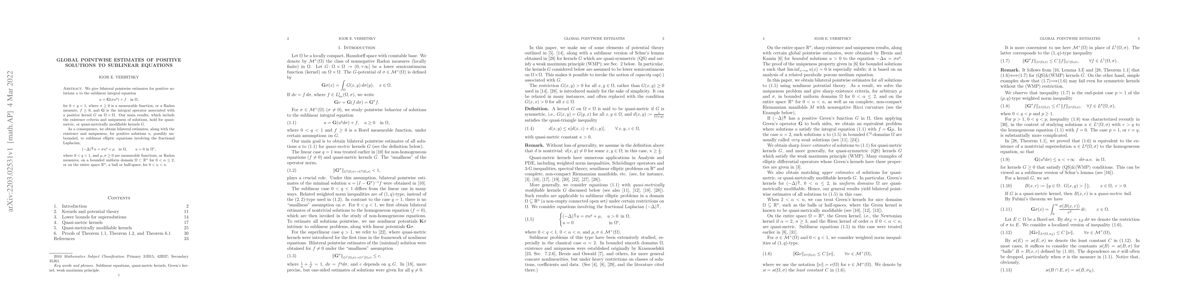 Thumbnail for Global pointwise estimates of positive solutions to sublinear equations