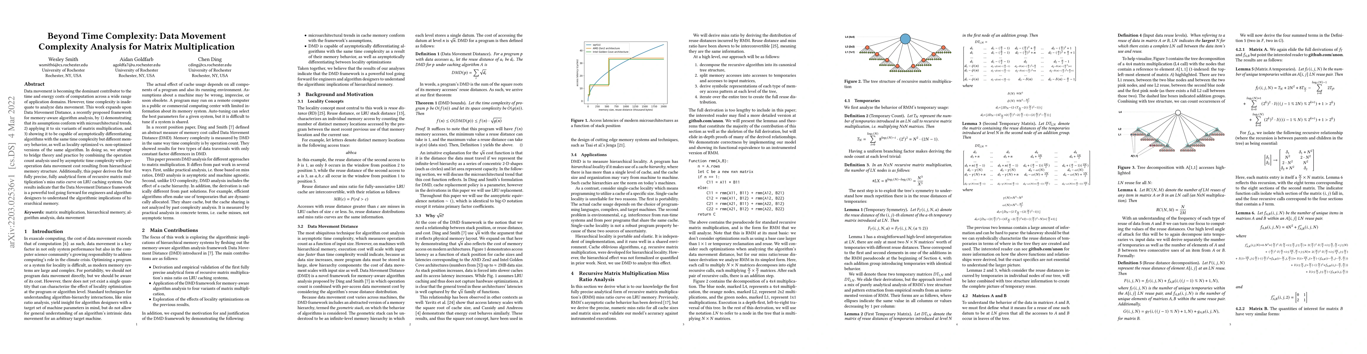 Thumbnail for Beyond Time Complexity: Data Movement Complexity Analysis for Matrix
  Multiplication