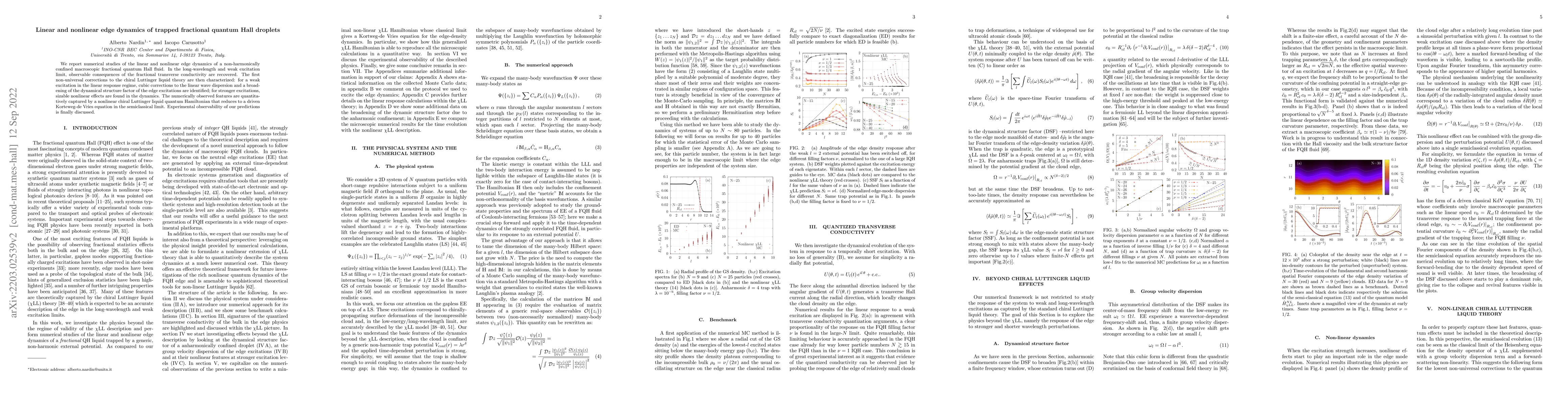 Thumbnail for Linear and nonlinear edge dynamics of trapped fractional quantum Hall
  droplets beyond the chiral Luttinger liquid paradigm
