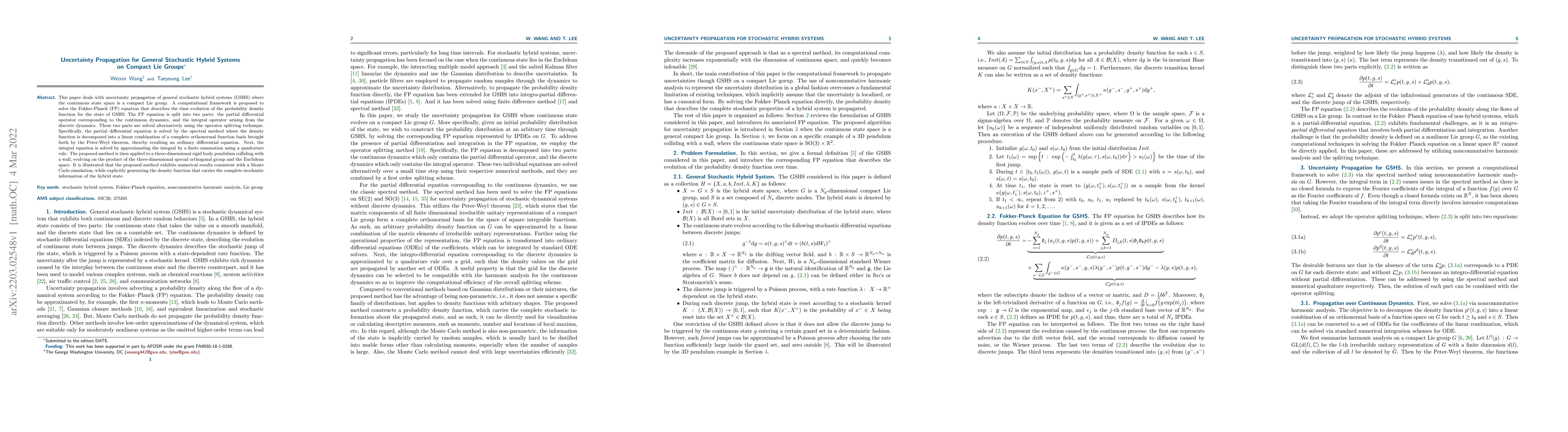 Thumbnail for Uncertainty Propagation for General Stochastic Hybrid Systems on Compact
  Lie Groups