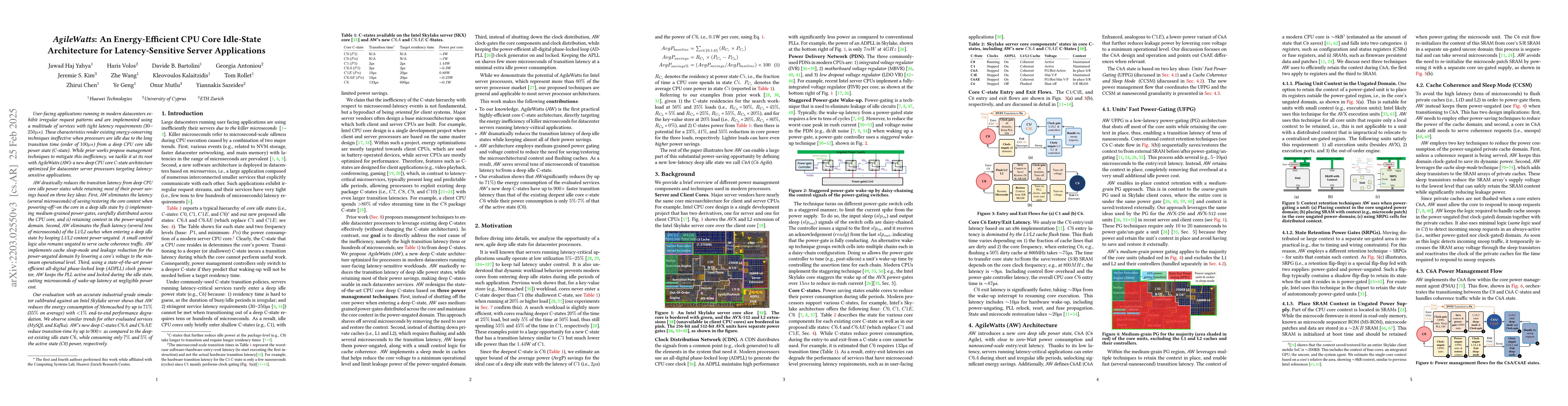 Thumbnail for AgileWatts: An Energy-Efficient CPU Core Idle-State Architecture for
  Latency-Sensitive Server Applications