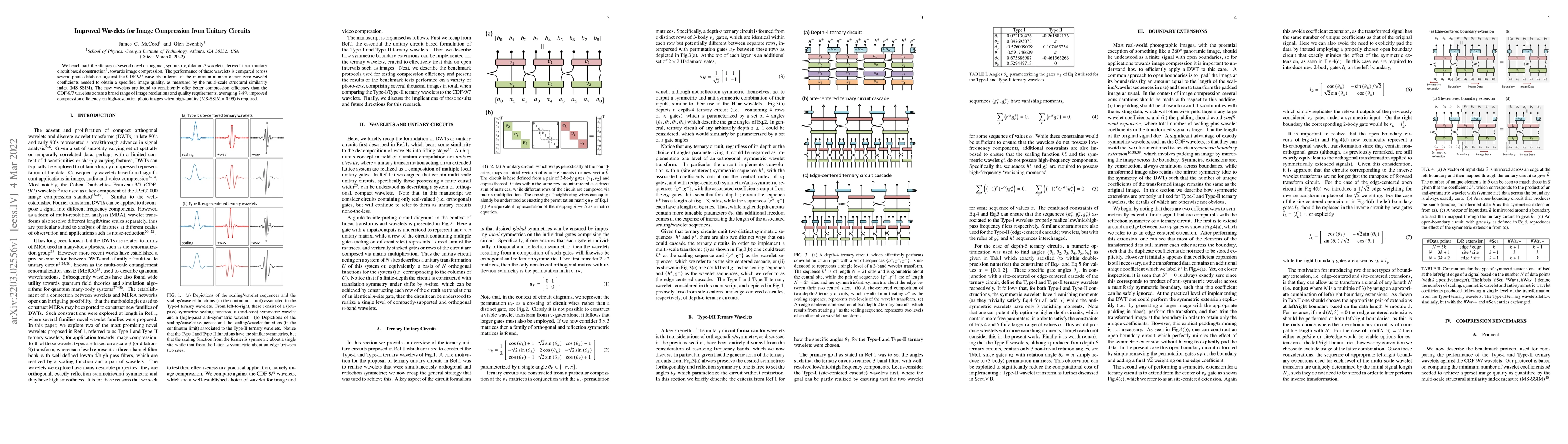 Thumbnail for Improved Wavelets for Image Compression from Unitary Circuits