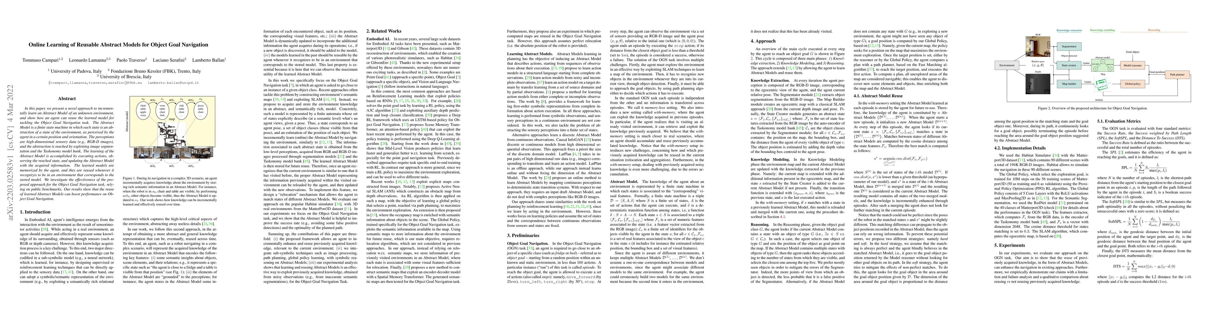 Thumbnail for Online Learning of Reusable Abstract Models for Object Goal Navigation