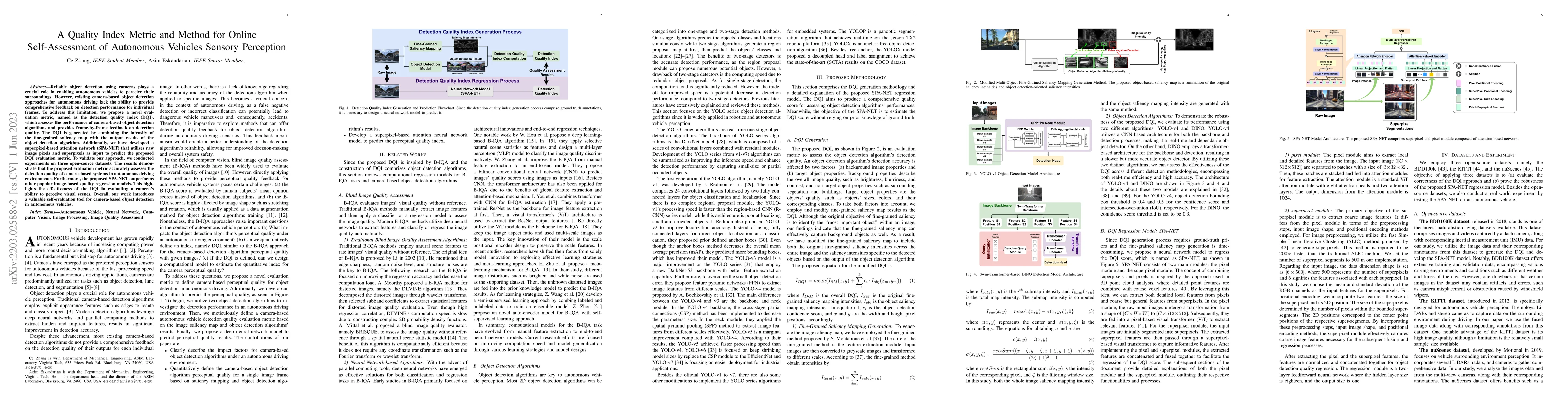 Thumbnail for A Quality Index Metric and Method for Online Self-Assessment of
  Autonomous Vehicles Sensory Perception