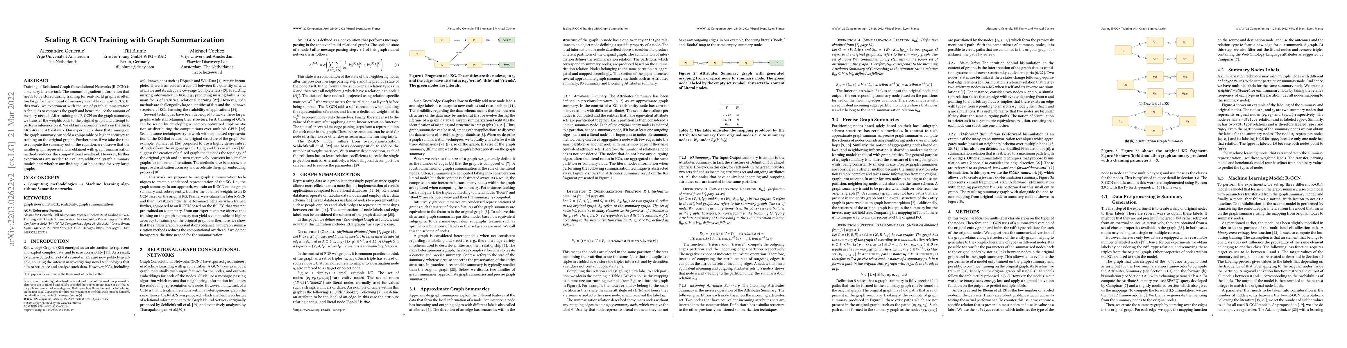 Thumbnail for Scaling R-GCN Training with Graph Summarization