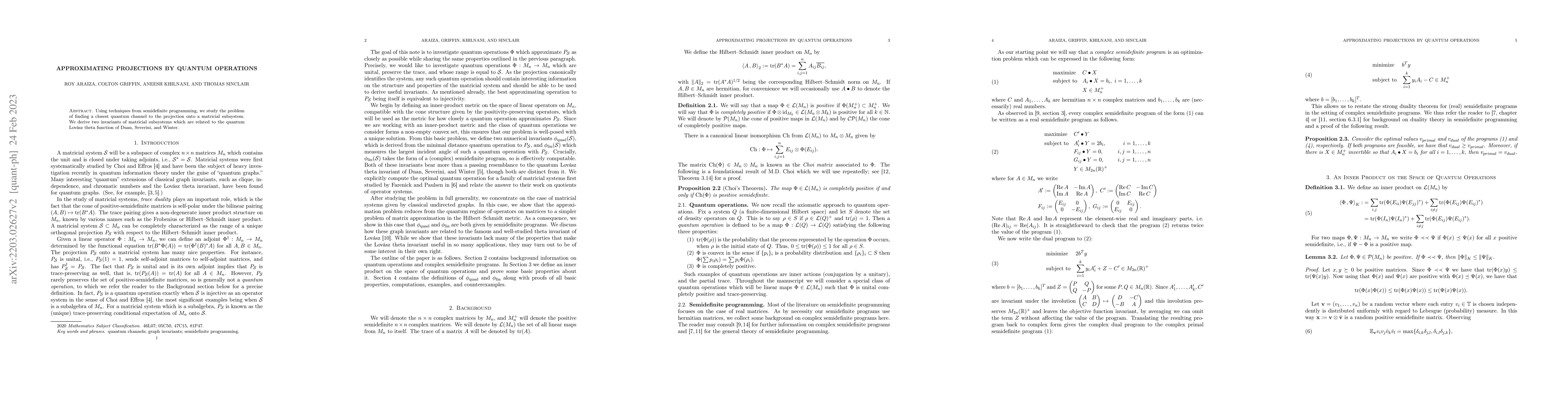 Thumbnail for Approximating projections by quantum operations