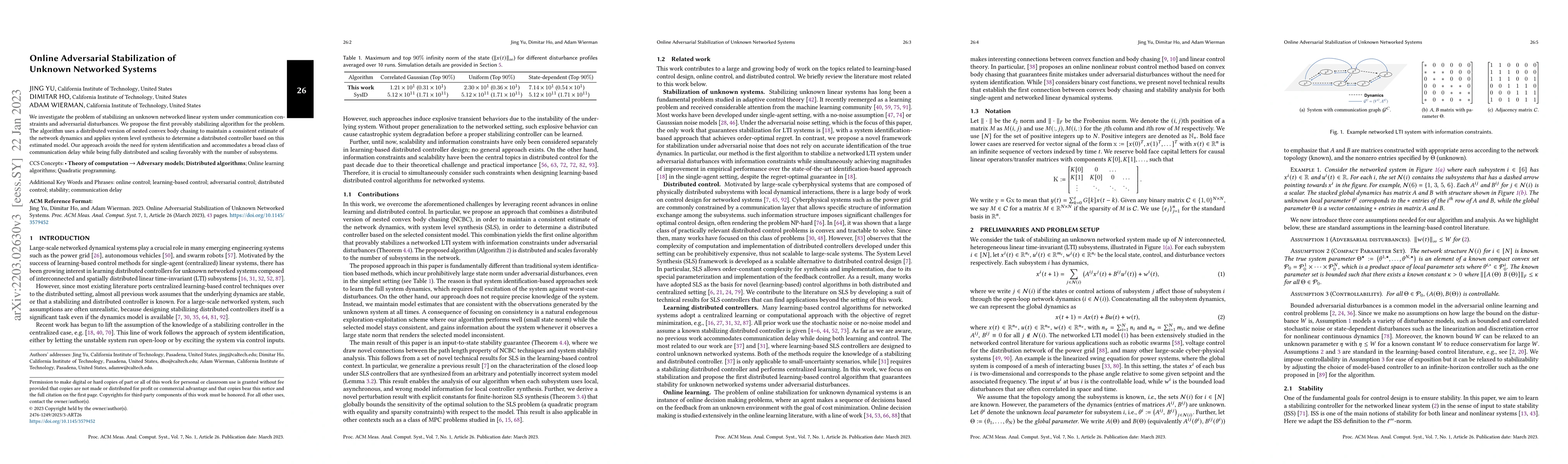 Thumbnail for Online Adversarial Stabilization of Unknown Networked Systems