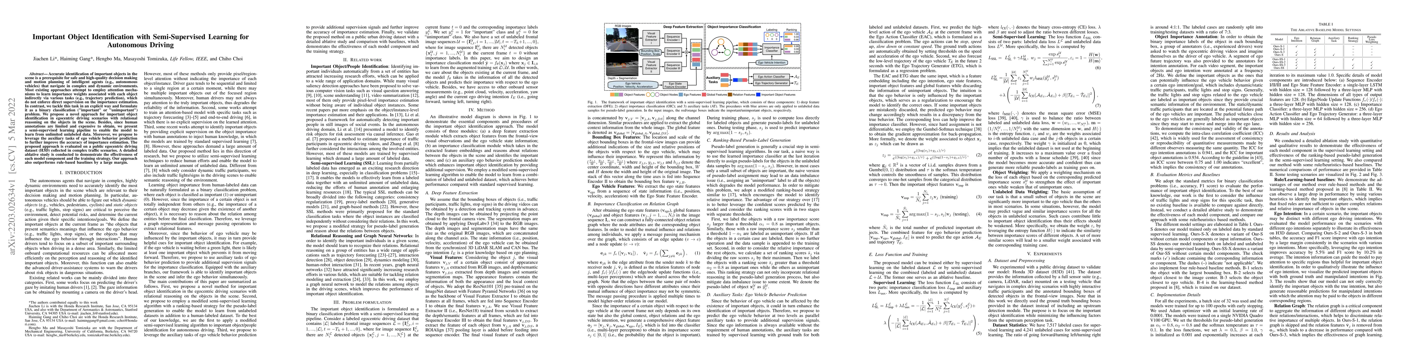 Thumbnail for Important Object Identification with Semi-Supervised Learning for
  Autonomous Driving