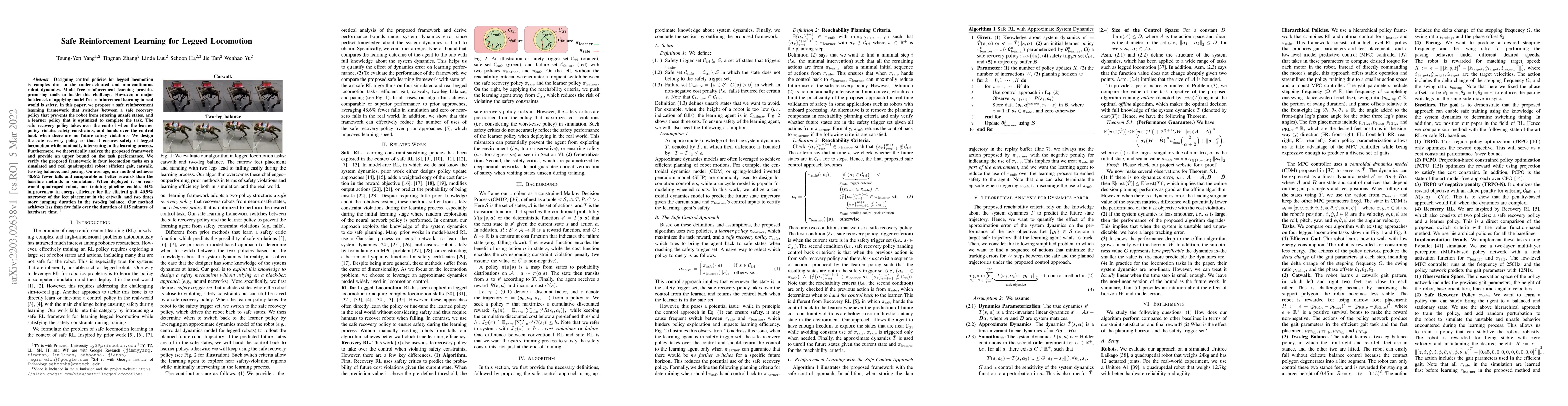 Thumbnail for Safe Reinforcement Learning for Legged Locomotion
