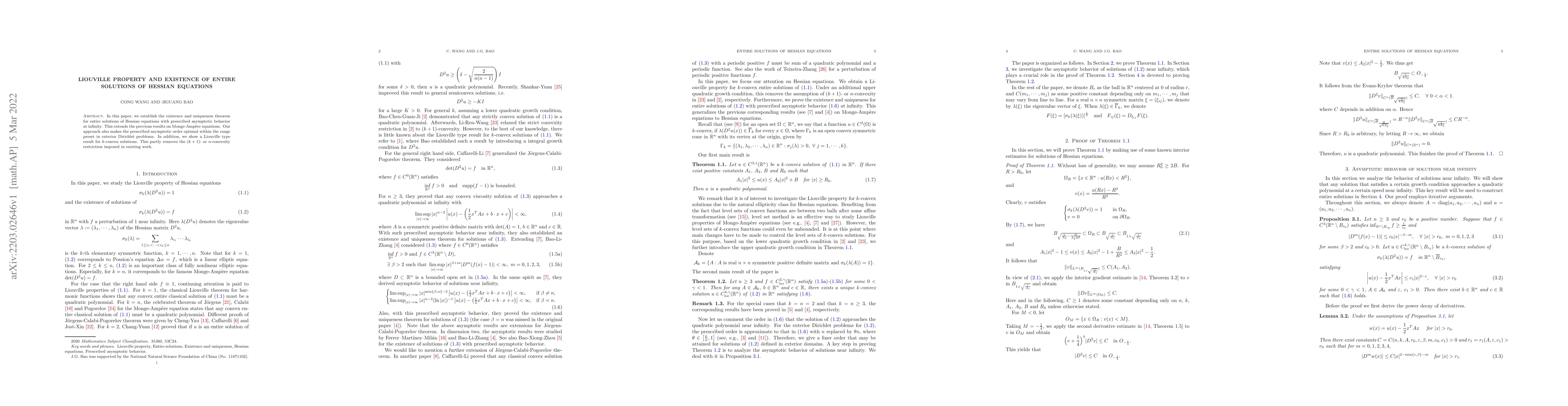 Thumbnail for Liouville property and existence of entire solutions of Hessian
  equations