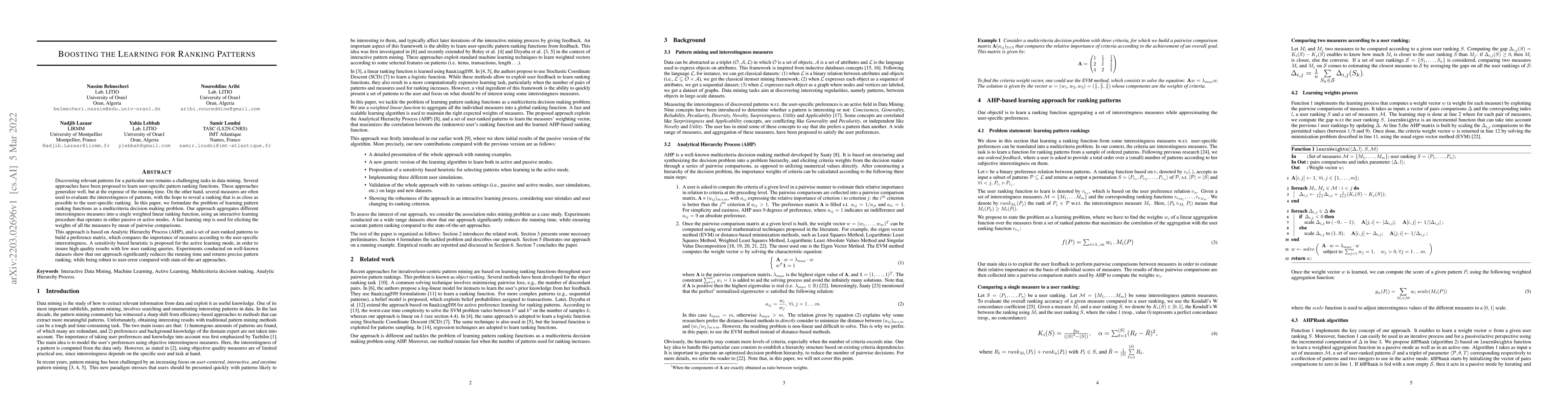 Thumbnail for Boosting the Learning for Ranking Patterns