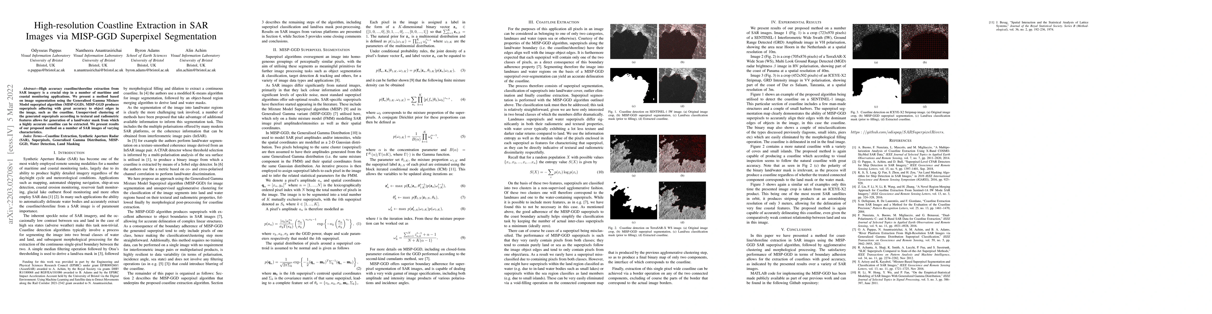 Thumbnail for High-resolution Coastline Extraction in SAR Images via MISP-GGD
  Superpixel Segmentation