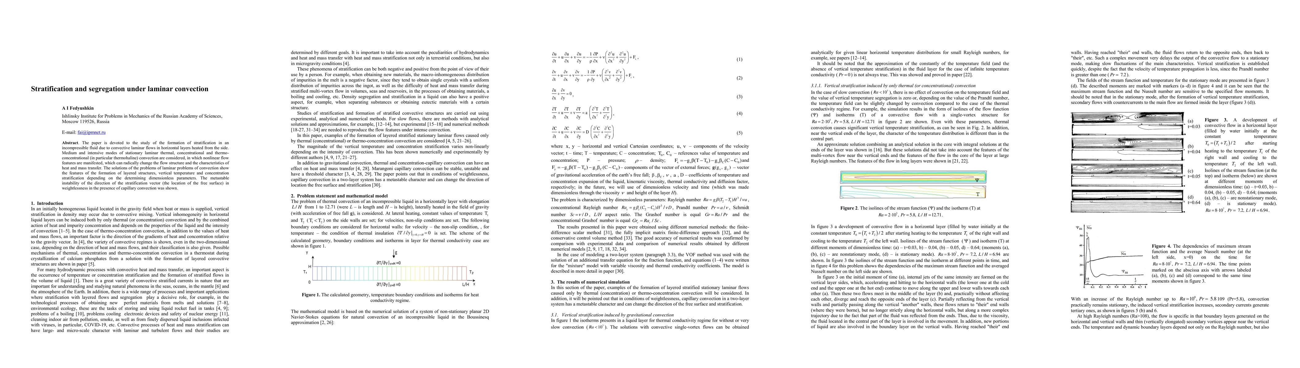 Thumbnail for Stratification and segregation under laminar convection