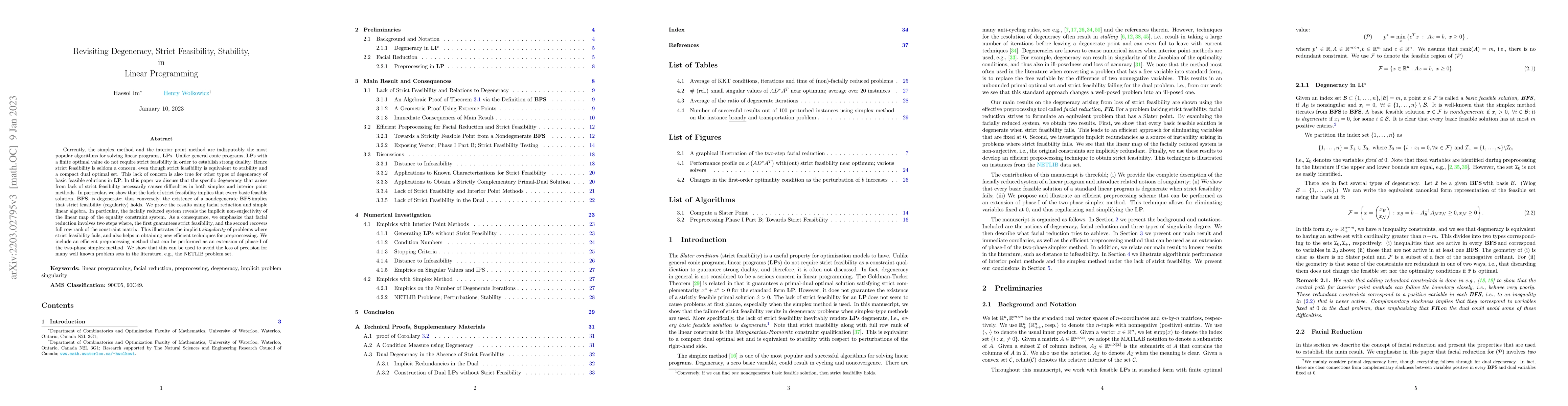 Thumbnail for Revisiting Degeneracy, Strict Feasibility, Stability, in Linear
  Programming