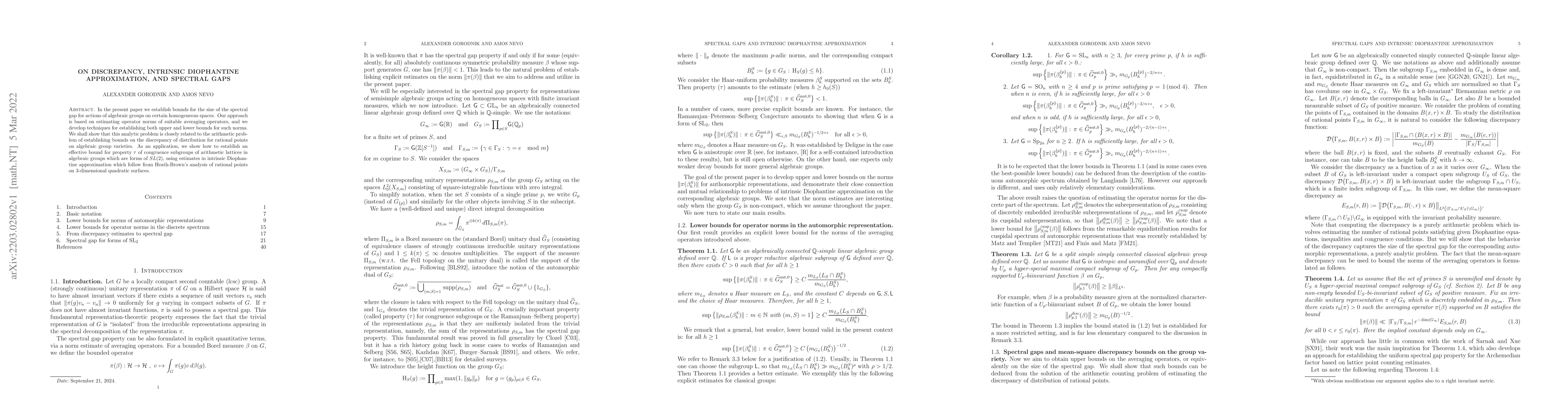Thumbnail for On discrepancy, intrinsic Diophantine approximation, and spectral gaps