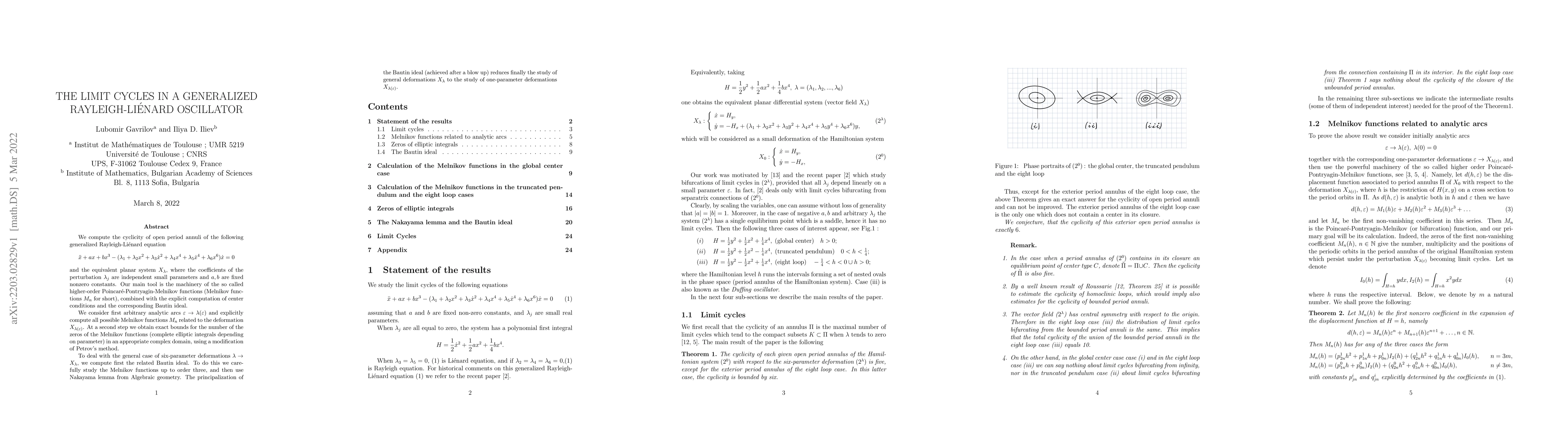 Thumbnail for The limit cycles in a generalized Rayleigh-Li\'enard oscillator