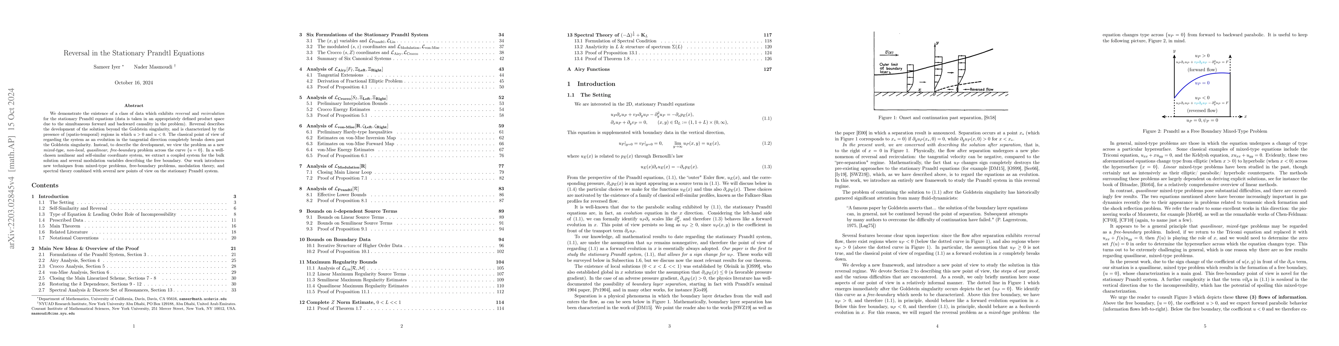 Thumbnail for Reversal in the Stationary Prandtl Equations