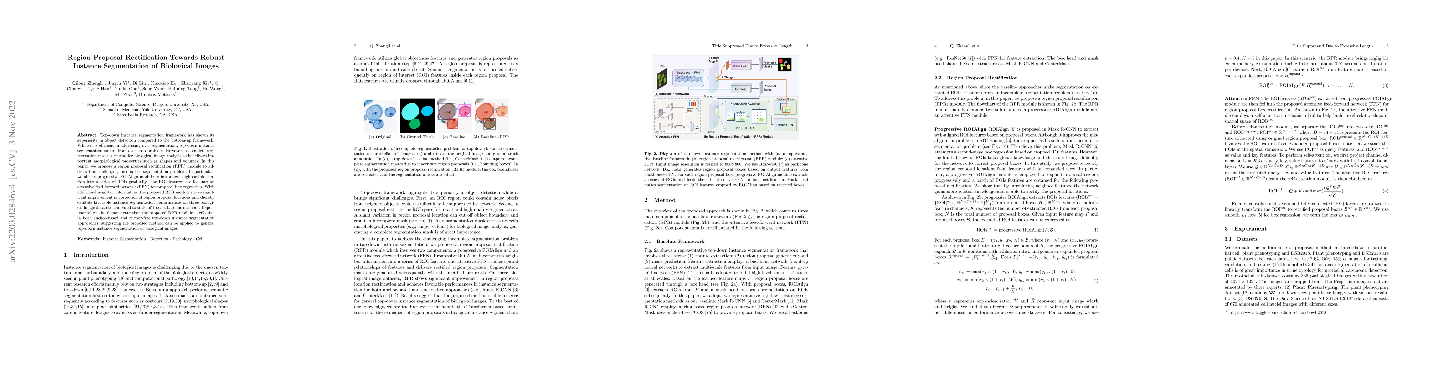 Thumbnail for Region Proposal Rectification Towards Robust Instance Segmentation of
  Biological Images