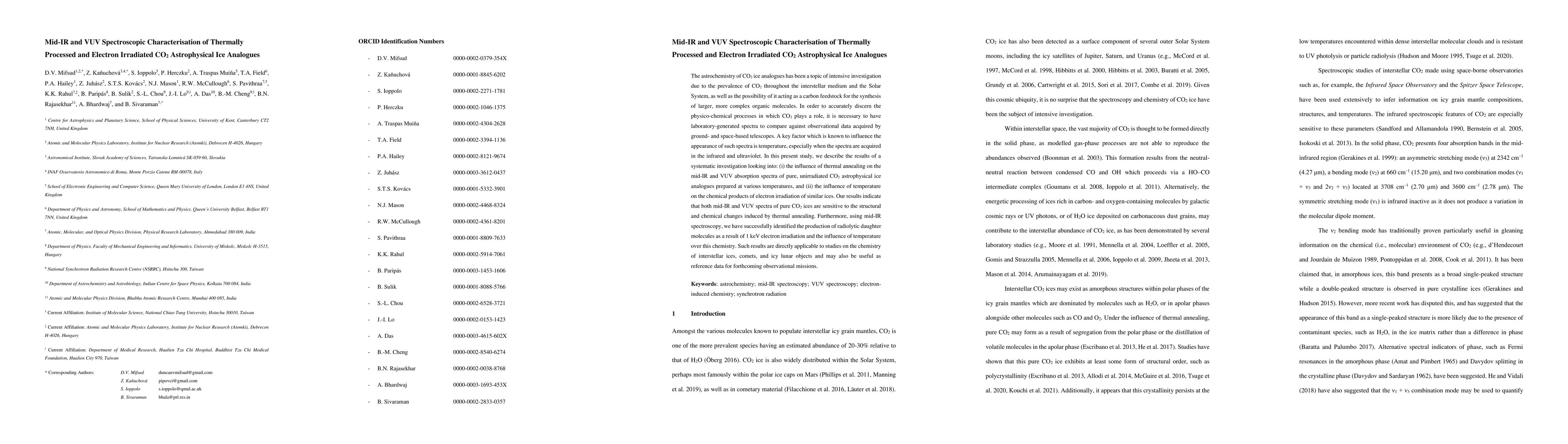 Thumbnail for Mid-IR and VUV Spectroscopic Characterisation of Thermally Processed and
  Electron Irradiated CO2 Astrophysical Ice Analogues