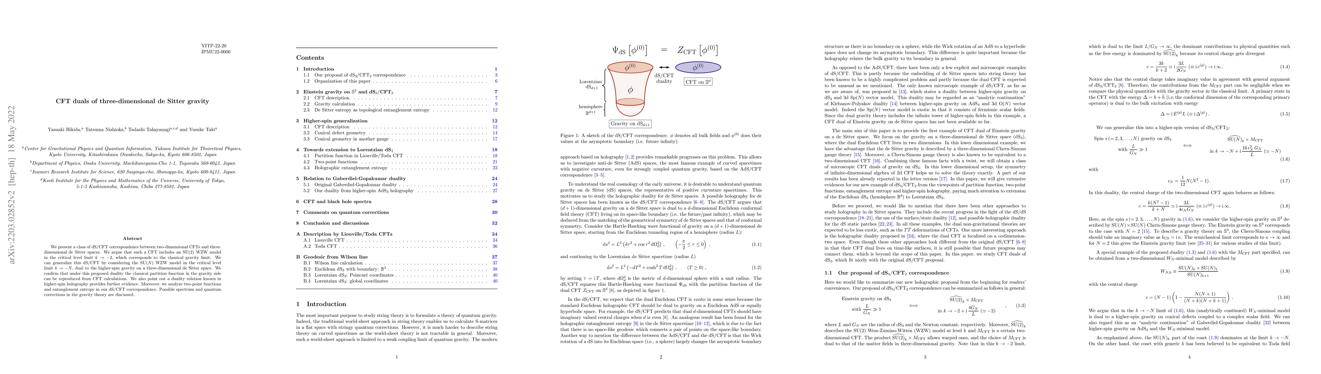 Thumbnail for CFT duals of three-dimensional de Sitter gravity